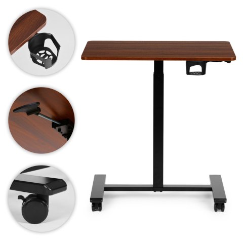 Mobilne biurko 70x48 cm stolik pod laptopa regulacja wysokości 71,5-112 cm drewniany blat ModernHome