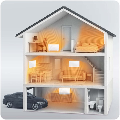 Grzejnik na podczerwień promiennik podczerwieni 600 W Berdsen BD-984 pilot WiFi aplikacja