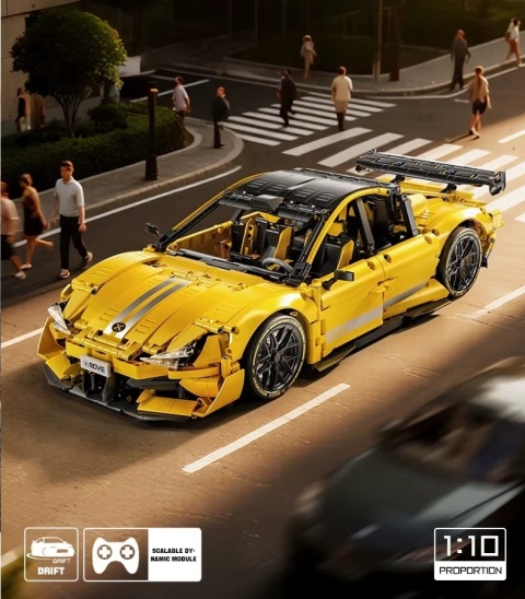 Samochód RC z klocków – zdalnie sterowane auto sportowe 54 cm