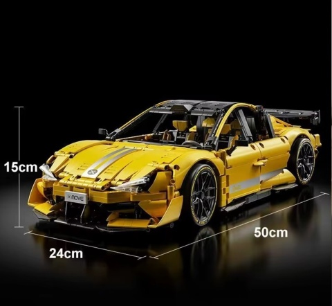Samochód RC z klocków – zdalnie sterowane auto sportowe 54 cm