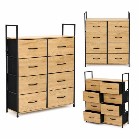 Szafka komoda 8 szuflad materiałowych 80 cm organizer tekstylny MDF loft ModernHome
