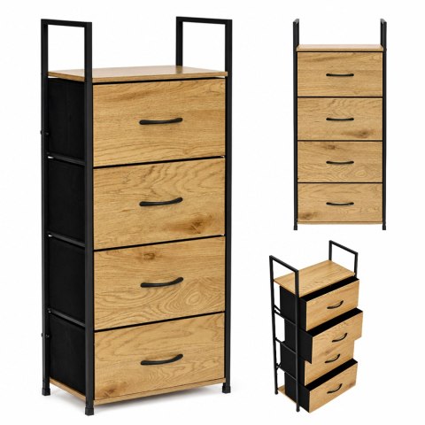 Szafka z 4 szufladami materiałowymi regał cm organizer tekstylny loft ModernHome