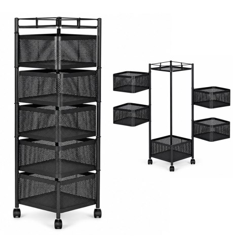 Regał kuchenny pomocnik organizer obrotowe półki 5 poziomów metal ModernHome