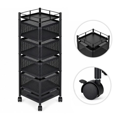 Regał kuchenny pomocnik organizer obrotowe półki 5 poziomów metal ModernHome