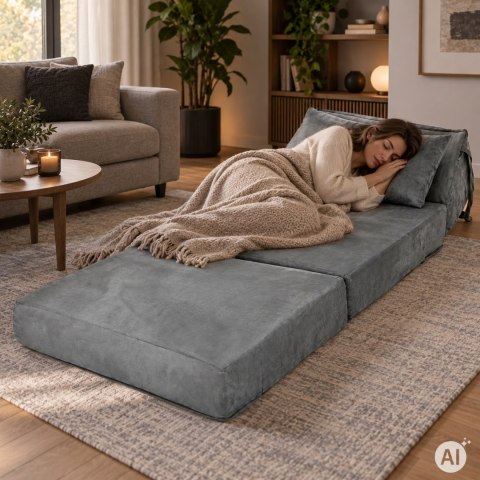 Sofa rozkładana 2w1 jednoosobowa piankowa z funkcją spania materac 190x70 cm ModernHome