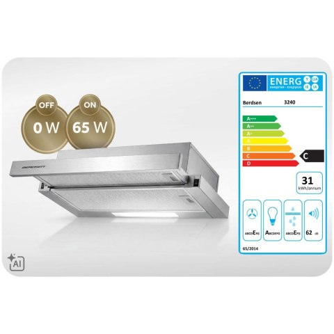 Okap kuchenny teleskopowy 60 cm Berdsen BT-240 INOX