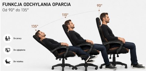 Fotel obrotowy gamingowy DIAVEL PRO ALCANTARA BROWN XL