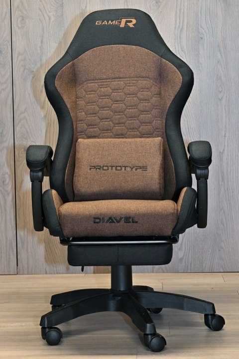 Fotel obrotowy gamingowy DIAVEL PRO FABRIC BROWN XL OUTLET