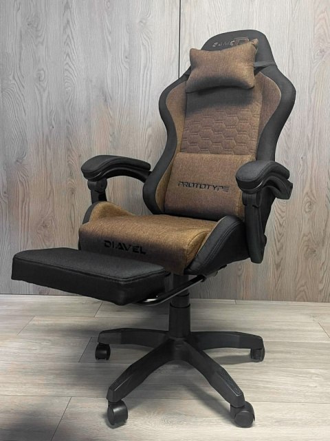 Fotel obrotowy gamingowy DIAVEL PRO FABRIC BROWN XL OUTLET