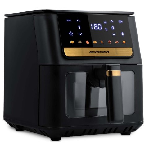 Frytkownica beztłuszczowa Air fryer + papier do pieczenia Berdsen BD-655 czarna