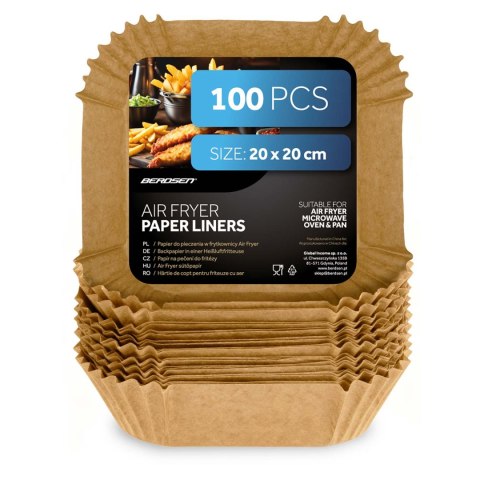Frytkownica beztłuszczowa Air fryer + papier do pieczenia Berdsen BD-655 czarna