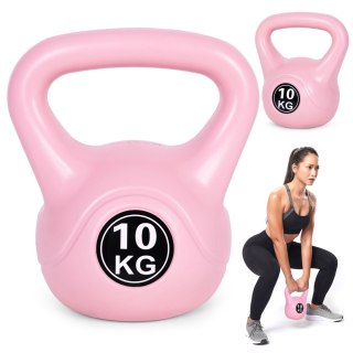Kettlebell kettle 10 kg do ćwiczeń hantla kula odważnik obciążenie ciężar fitness różowy MOVEPRO