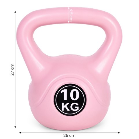 Kettlebell kettle 10 kg do ćwiczeń hantla kula odważnik obciążenie ciężar fitness różowy MOVEPRO