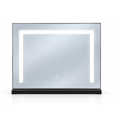 Lustro do makijażu LED 50x40 cm kosmetyczne podświetlane 3 barwy czarne ModernHome