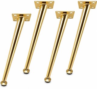 Zestaw 4 nóg meblowych nogi skośne 240 mm - Złoty Chrom