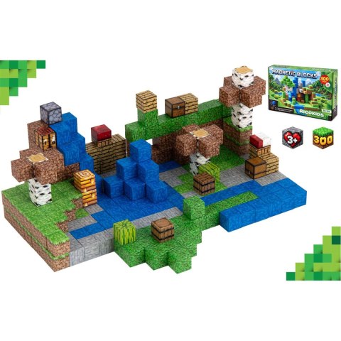 Klocki magnetyczne 300 szt kostki 2x2 cm klocki konstrukcyjne Ricokids RK-785