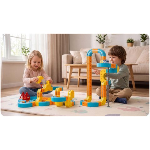 Kolejka magnetyczna tor elektryczny klocki konstrukcyjne 134 szt Ricokids RK-784