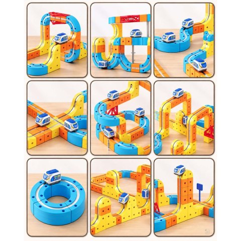 Kolejka magnetyczna tor elektryczny klocki konstrukcyjne 134 szt Ricokids RK-784