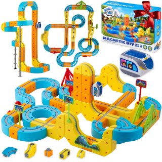 Kolejka magnetyczna tor elektryczny klocki konstrukcyjne 157 szt Ricokids RK-784
