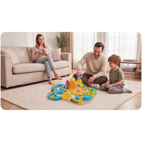 Kolejka magnetyczna tor elektryczny klocki konstrukcyjne 157 szt Ricokids RK-784