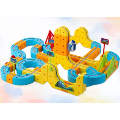Kolejka magnetyczna tor elektryczny klocki konstrukcyjne 157 szt Ricokids RK-784