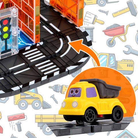 Klocki magnetyczne konstrukcyjne samojezdna koparka dźwig plac budowy Ricokids RK-783