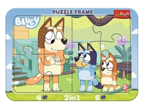 Puzzle 2w1 Ramkowe Baby Bluey i Bingo