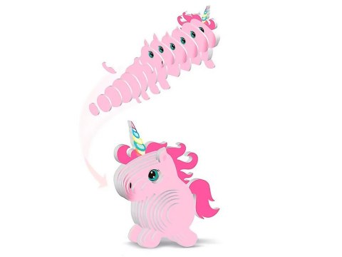 Puzzle 3D Kartonowy Model - Różowy Jednorożec DIY Zrób to sam ZA5809