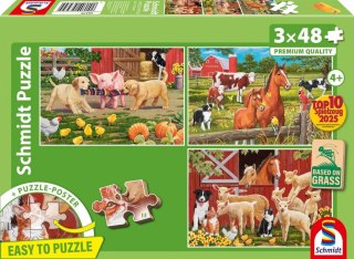 Puzzle 3x48 Zwierzęta na farmie