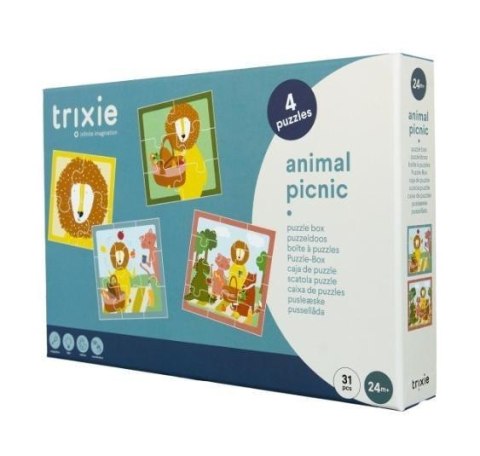 Puzzle 4w1 Piknik ze Zwierzątkami