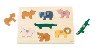 Puzzle drewniane ze zwierzętami 7el